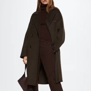 Mango Size Small Handmade Oversized Wool Coat